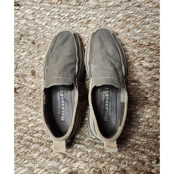 Skechers Mens Milford Fabric Leather Brown Slip On Shoes Casual Size 8.5 - Picture 10 of 11